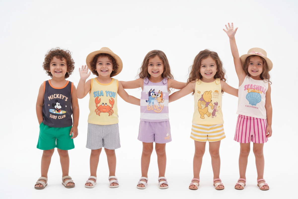 Five Kids Wearing Outfits